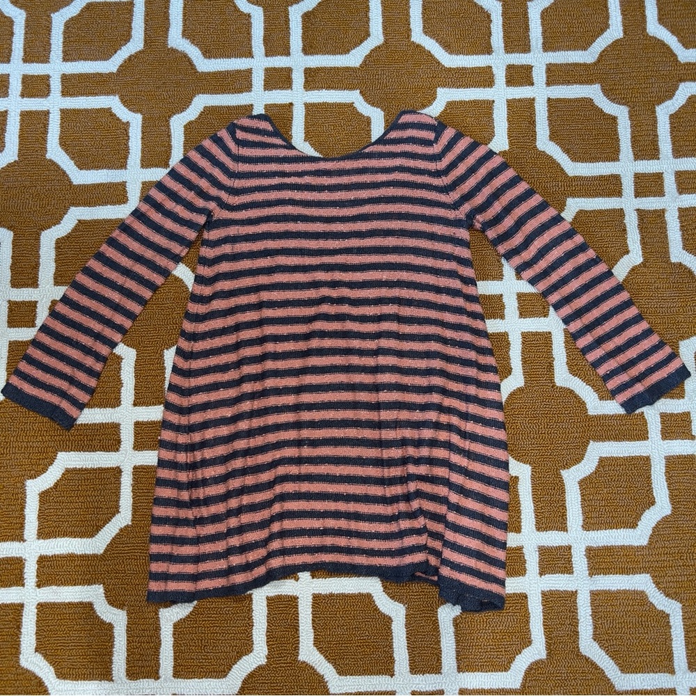 Free People Orange Striped Sweater Dress Open Back EUC Small - Picture 2 of 8